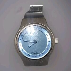 Fossil Big Tic Watch, Blue Face Steel Strap, JR-7860, Y2k, Untested